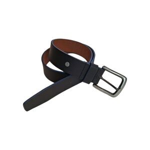 Men's BOCONI Dress Belt Black Leather Nashville Nickle Buckle Size 32/80